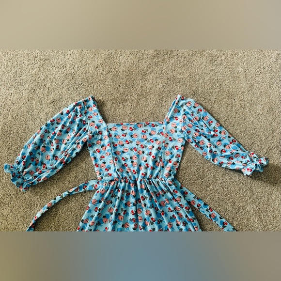 Maxi Dress S Boho Floral Flared summer stretchy fabric elastic waist sundress - Picture 9 of 11